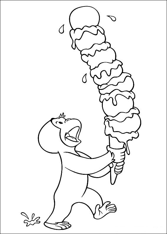 Plansa de colorat cu Curiosul George 11 3